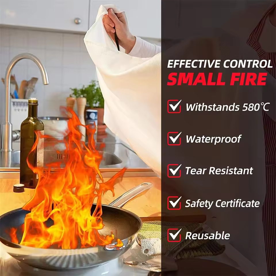 1mx1m Fire Blanket Emergency E - Fire Blanket Kitchen avaliação e preço
