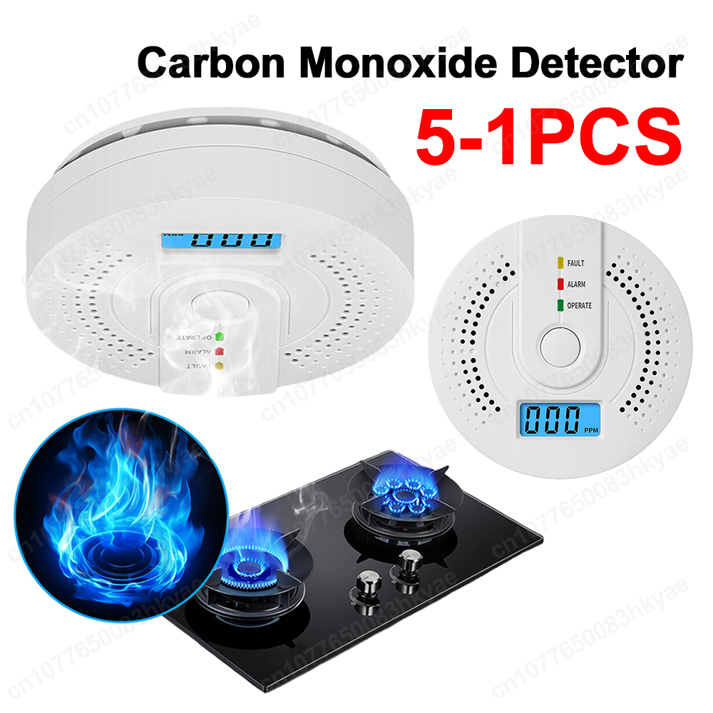 5-1PCS Digital Carbon Monoxide - Smoke Detector Interconnected avaliação e preço