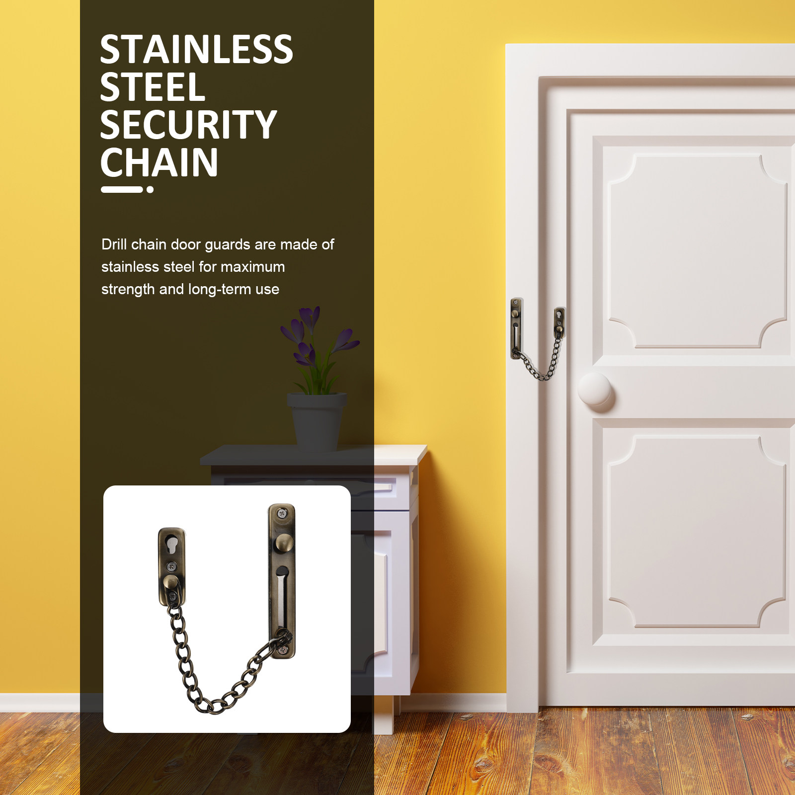 Punch Free Door Chain Lock Sta - Security Chain Door avaliação e preço