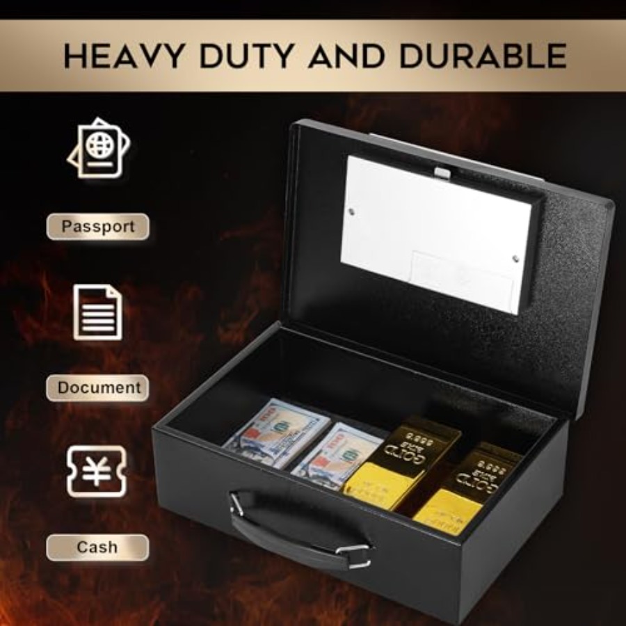 Portable Metal Safe Box with D - Fire Safe Document avaliação e preço