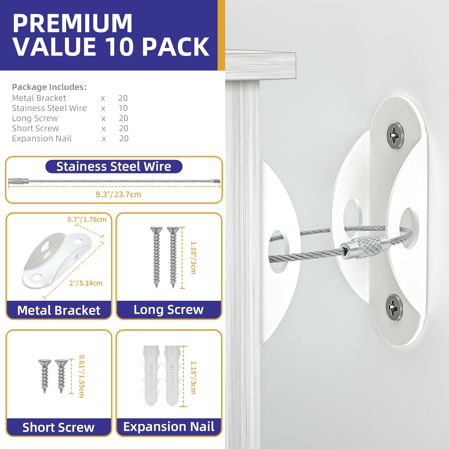 Furniture Anchors (10 Pack), F - Earthquake Anchor Strap avaliação e preço
