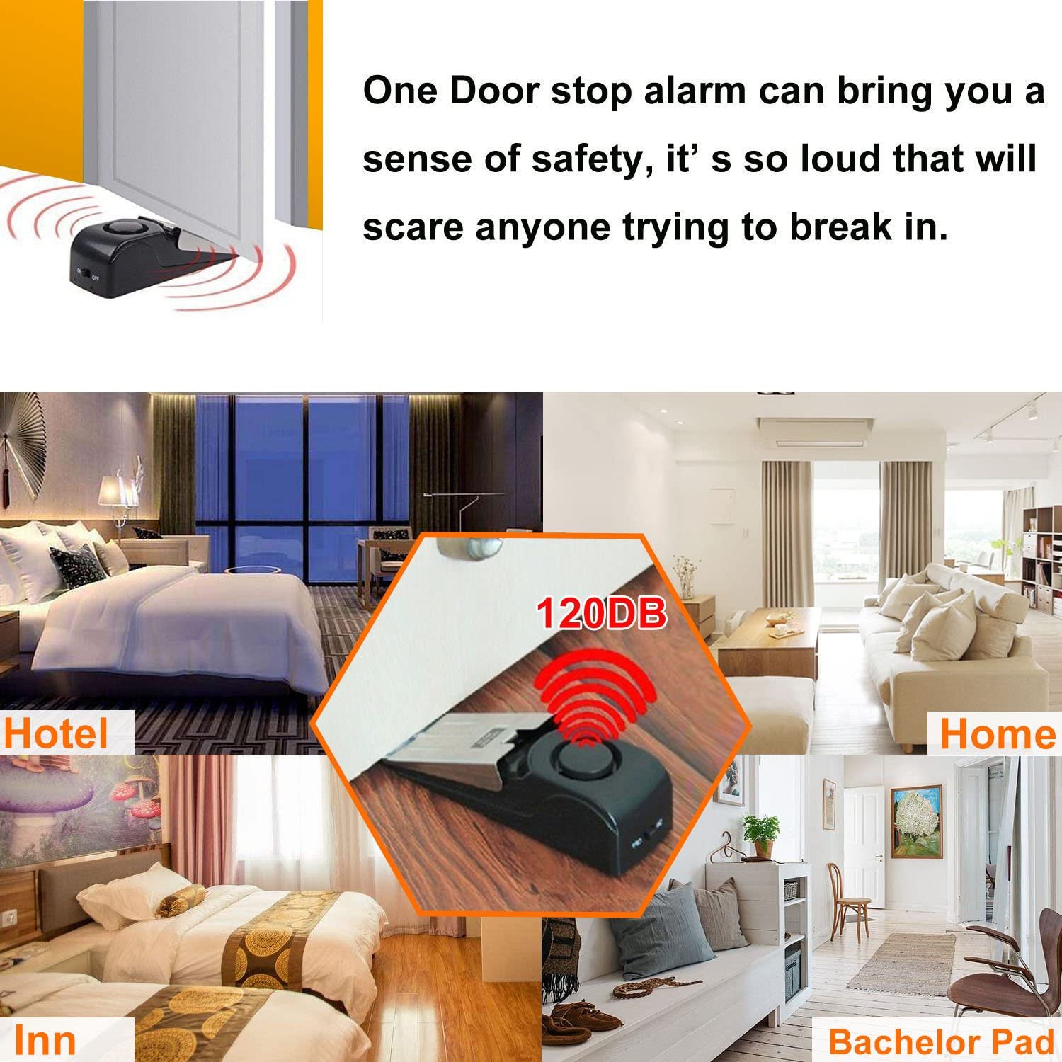 Upgraded Door Stopper Alarm Po - Door Stop Alarm avaliação e preço