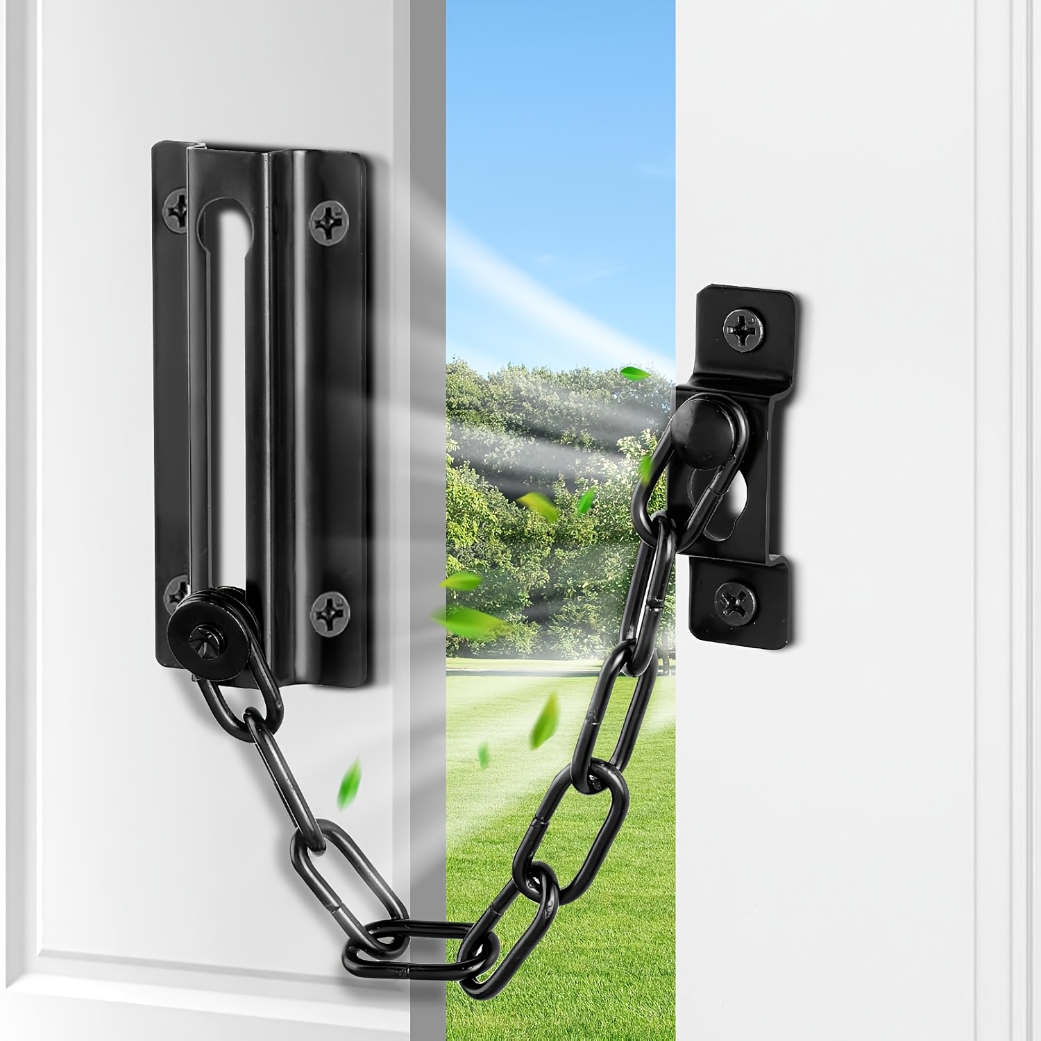 2 Pack Door Chain Lock Black,  - Security Chain Door avaliação e preço