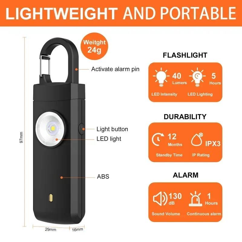 Self Defense LED Flashlight US - Personal Alarm Keychain avaliação e preço