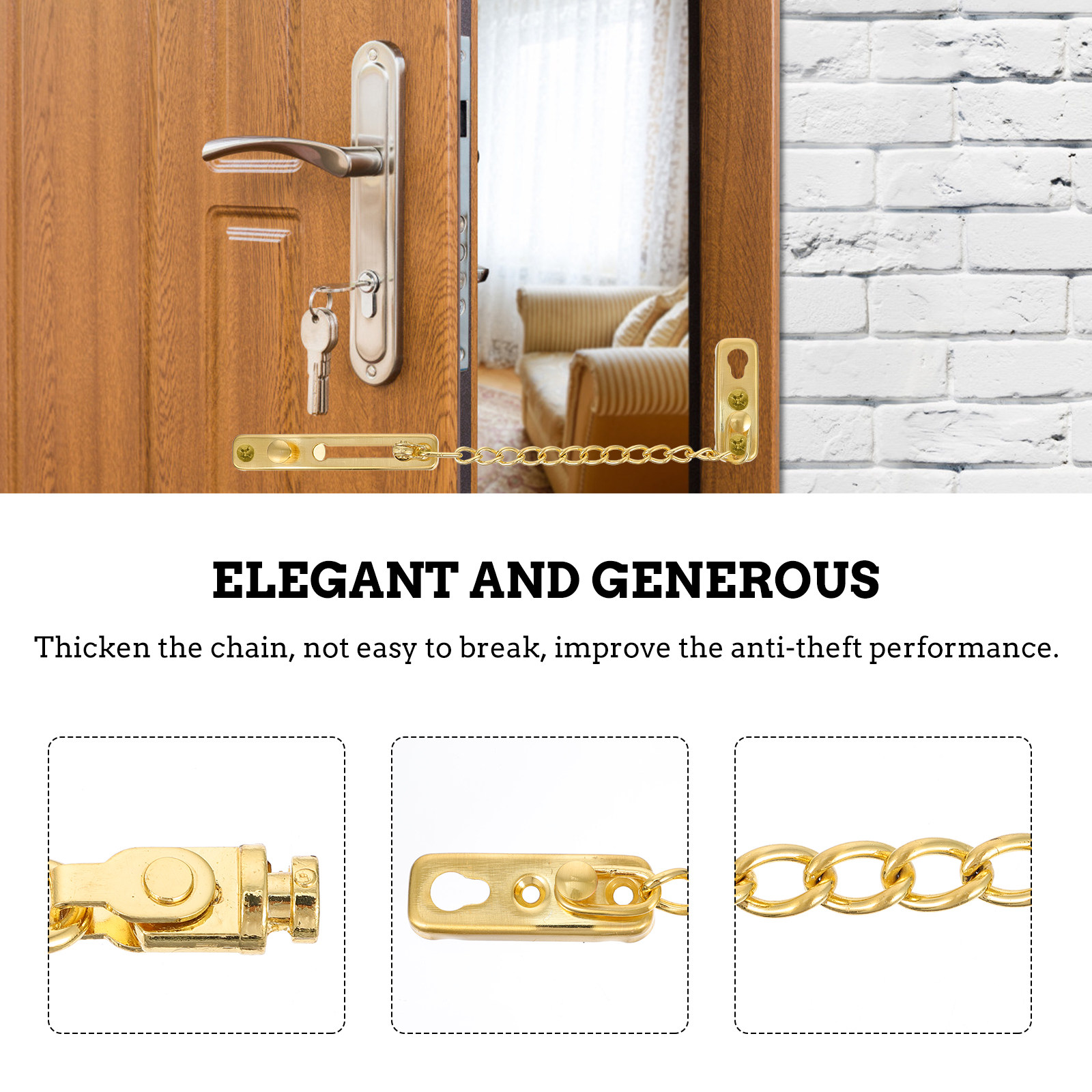 1Set Premium Stainless Steel D - Security Chain Door avaliação e preço