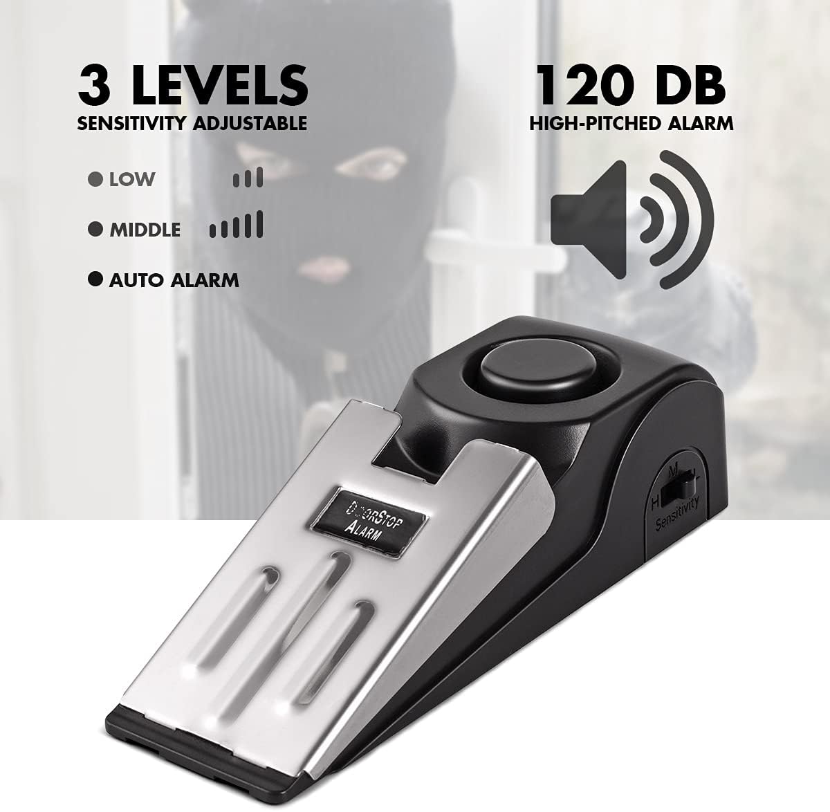 1/2Pcs Portable Travel 120 DB  - Door Stop Alarm avaliação e preço